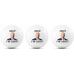 Lymhy 3 Pack Biden Golf Balls Funny Confused Joe Biden Help I'm Lost Cute Novelty Golf Balls Gifts