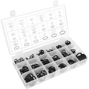 Bittwee 225PCS Car O-Ring Assortment Kit Set with Storage Box, 18 Size Rubber Auto Gasket Washer AC System Seal Kit for Plumbing Faucet Mechanic Repair Air Gas Connection, Universal Fit