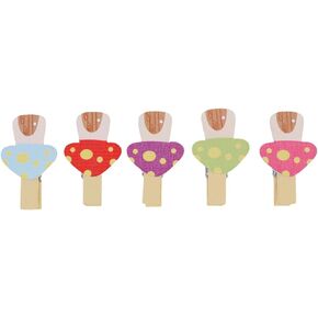 NUOBESTY Mini Clothespins Nativity 50pcs Clothespin Mushroom Cartoon Clothes Clips Pictures Photo Notes Ornament Decoration Nativity Craft