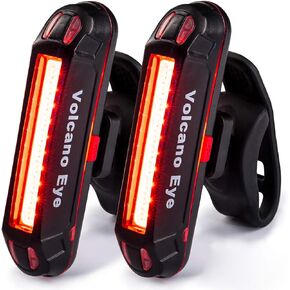Bike Tail Light (2 Packs), USB Rechargeable LED Bicycle Rear Light, Ultra Bright Waterproof Bike Light for Cycling Safety, Red/Green/Blue 7 Light Modes Fits on Any Road or Mountain Bike
