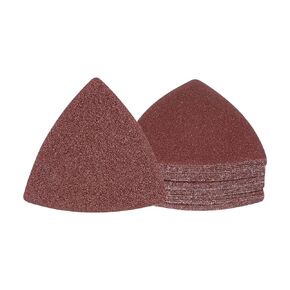 30pcs Mouse Sander Detail Sandpaper - [ 60 Grit, 3-1/8" ] Triangle Hook and Loop Assorted Sanding Pads Sheet for Wood Furniture Polishing Use | Aluminum Oxide Sandpaper
