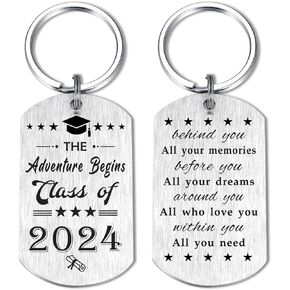 Resdink Graduation Gifts for Class of 2024 - College High School Graduation Keychain for Girls Boys Women Men Him Her Graduate Daughter Son Students， Behind You All Your Memories