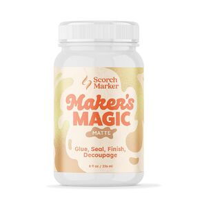 SCORCH MARKER Maker’s Magic Sealer, Matte Finish, All Purpose Glue, Waterbase Glue, Decoupage Sealer, and Finish for DIY Crafts, & Art Projects, Craft Glue, with Quick Dry & Cure Time, 8 Oz