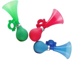 GSHLLO 3 PCS Plastic Bike Bugle Horn Air Clown Horn Bicycle Bell with Squeeze Bulb for Kids Bike Vehicles