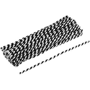 MECCANIXITY Pipe Cleaners Chenille Stems 30cm/12 Inch for DIY Art Creative Crafts Decorations, Black White Pack of 100 in Kuwait