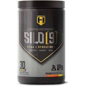 HOSSTILE SILO[9] Essential Amino Acids, EAA & BCAA Powder, Electrolyte Hydration Support, Enhance Muscle Recovery, Build Lean Muscle, Pre or Post Workout Drink, Blueberry Lemonade, 30 Servings