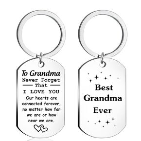 Grandma Gift from Granddaughter Grandson - Grandmother Gifts from Grandchildren Birthday Mother's Day Gifts Christmas for Best Grandma Ever Keychain