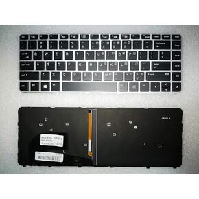 New Repalcement for HP EliteBook 745 840 G3 G4 US Keyboard Backlight with Silver Frame (NO Mouse Point) 836308-001 819877-001 821177-001 6037B0113201
