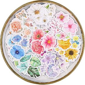 Knaid Flower Stickers Set (360 Pieces) Decorative Assorted Floral Sticker for Scrapbooking Planner Bullet Journals Supplies