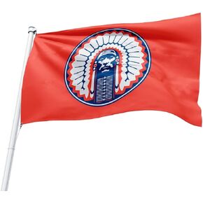 ORANGE Illinois Fighting Illini Chief Flag 3x5 feet NEW grommets - banner Bar Decor Man Cave