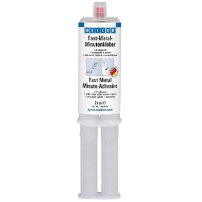 WEICON Fast-Metal Minute Adhesive | 24 ml | Liquid Metal | 2-Component epoxy Resin Adhesive | for Metal, Wood, Stone, Plastic, Glass, Ceramic, GFRP, and Many More | Grey
