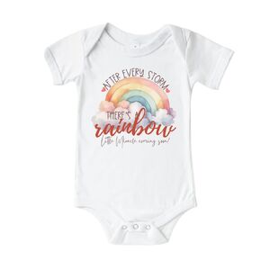 After Ever Storm There's a Rainbow Miracle baby Announcement, Rainbow Baby Announcement, Infertility Pregnancy Reveal, IVF Pregnancy Announcement To Husband, Grandparents, Family.