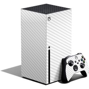 MightySkins Carbon Fiber Skin Compatible with Xbox Series X Bundle - Solid White | Protective, Durable Textured Carbon Fiber Finish | Easy to Apply and Change Styles | Made in The USA