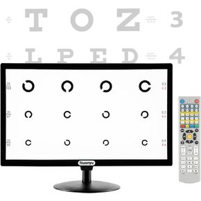 Huanyu Visual Acuity Chart Digital 21.5inch LCD Electronic Optical Eye Charts with 44+ Visual Targets and 5 Display Methods Optometry Tester Projector with Remote