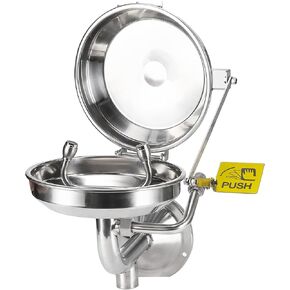 CGOLDENWALL Eye Wash Station with Cover OSHA Approved Wall Mounted Emergency Eyewash Station Eye Washer, 304 Stainless Steel Bowl+Eyewash Sign, NPT Thread in Saudi Arabia