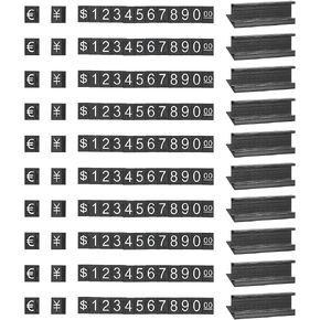 PATIKIL Price Cube Display Price Blocks Adjustable Removable Number Price Stand Gold Tone Counter Price Display for Retail Gold Tone on Black, Thousand Digit, 10 Set