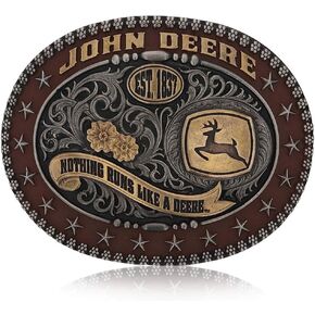 Montana Silversmiths Men's John Deere Trophy Belt Buckle Silver One Size