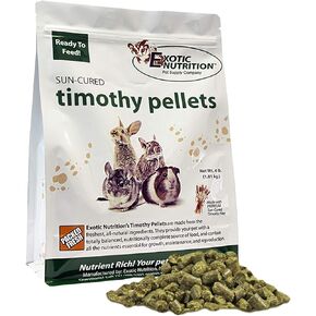 Timothy Pellets (4 lb.) - 100% All Natural, High Fiber, Sun Cured Timothy Hay Grass Food & Treat - Rabbits, Guinea Pigs, Chinchillas, Degus, Prairie Dogs, Tortoises, Hamsters, Gerbils, Rats