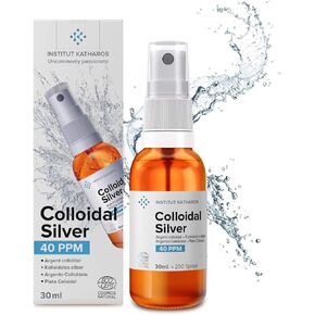 Premium Colloidal Silver Spray 40 PPM 1 fl oz ● 100% Natural ● Ebook Inc. ● Superior Concentration, Smaller Particles = Better Results ● Certified by 3 Independent Laboratories ● We are Specialists.