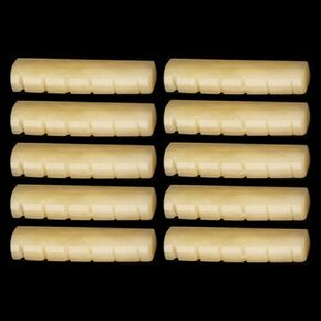 10pcs Unbleached Slotted Bone Nut Saddle Bridge 43x6x9mm Guitar Luthier DIY