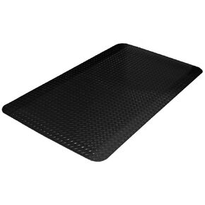Durable Vinyl Heavy Duty Diamond-DEK Sponge Industrial Anti-Fatigue Floor Mat, 2' x 3', Black