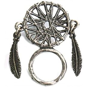 Guardian Bells DREAM CATCHER SUNGLASS HOLDER BIKER PIN MOTORCYCLE VEST JACKET, SILVER, 3 inch