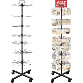 Montex Spinner Display Rack 7 Tier, Rotating Display Rack forJewelry, Hats, Toys, Adjustable Height, Max 67 Inch Height, 2024 Newest Design in Kuwait