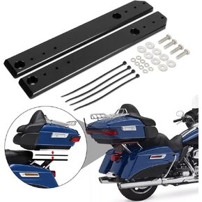 PSLER Trunk Luggage Relocator Kit Mount Tour Pak Pack Extend Plate Rack Adjustable 1''-3'' for Touring Road King Electra Street Road Glide Trikes Tri Glide 2009-2013