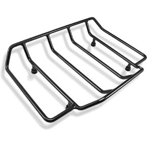 Eumti Motorcycles Air Wing Tour-Pak Black Luggage Rack Carrier Trunk Top Rack Rail Mount Compatible with Harley Touring CVO Street Glide Electra Glide Road Glide Road King Ultra Limited 1984-2024