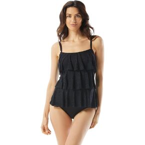 BEACH HOUSE Jane Ruffle Tankini Top — Figure Flattering Modest Ruffled Swimsuit Top