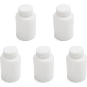Othmro 20Pcs 5.07oz PE Plastic Containers Lab Chemical Reagent Bottles 150ml Wide Mouth Storage Bottles 32.5mm ID Round Sample Liquid Storage Container Sealing Bottles with Cap for Food Stores White