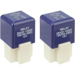GoaMotors 2Pcs 4 Pin Relay 12V Starter Relay 28300-10020 for Toyota for Camry for Corolla for Highlander 4Runner Echo Scion xA xB RAV4 for Lexus GS300 ES330 LS400 RX300, 156700-0503