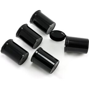 Skyway Viper Waterproof Airtight Smell Proof Stash Box Odor Sealing Container Vial Bottle with Child Resistant Squeeze Top Cap 3.75 OZ 30 Dram - Set of 5 (Black)