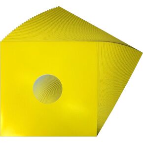 (25) 12" Colored Vinyl Record Jackets with Center Hole - Yellow #12JWYEHH