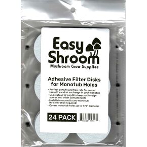 Easy Shroom 2" Adhesive Monotub Filter Disks (24 Filters) | Better Than Polyfil or Filter Tape | Mushroom Growing Supplies in Kuwait
