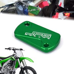 Motorcycle Front And Rear Brake Fluid Reservoir Cover CNC Cap Set Compatible To KX125 KX250 03-08 KX250F 04-18 KX250 19-20 KX450F 06-18 KLX300R 2020 KLX450R 08-15 Dirt Bike Green