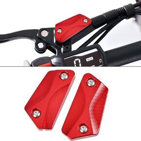 Canitu Front Brake Reservoir Cap,Motorcycle Dirt Bike Billet Aluminum Left Right Fluid Reservoir Cover Replacement for Sur Ron Light Bee X LBX Segway X260 X160 (Black)