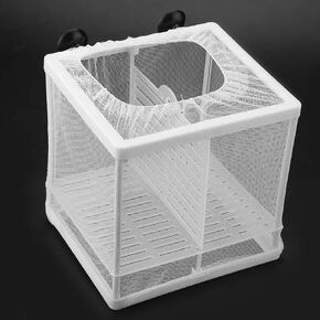 Fish Incubator Mesh Box Fish Tank Isolation Box Aquarium Fish Breeding Box Fish Breeder Net Fry Hatchery Incubator Aquarium Divider Mesh with Suction Cup Isolation Board