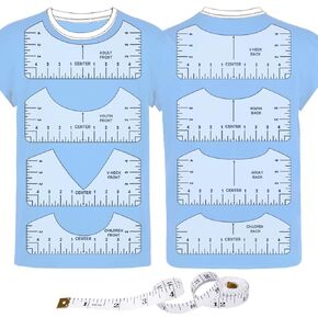 9pcs Tshirt Ruler Guide for Vinyl Alignment, T Shirt Rulers to Center Designs, PVC Measurement Template, Sewing Supplies Accessories Tools for Cricut Heat Press & Cameo & HTVRONT HTV Transfer Vinyl P