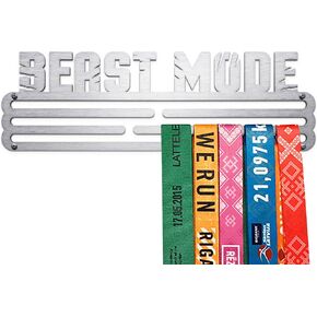 Sports Medal Hanger Display Race Beast Mode | Black Race Medal Holder Awards Wall Mount | Running Marathon Race Medal Display for Wall | Steel Medal Holder for Wall Holds up to 30 Medals