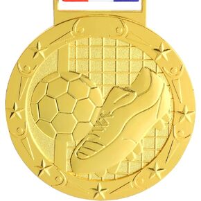 Abaokai Soccer Gold Medal - 3 Inches Winner Medal with Ribbon Winner Awards for School Sports Meeting Sports Events or Celebration Souvenir
