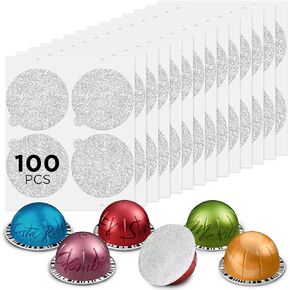 CAPMESSO Reusable Vertuo Pod Refill Kit, 2024 Newest Design for Faster Seal Reusable Nespresso Vertuo Pods with Fill & Press Brush,100pcs Aluminum Foil Lids for Refillable Nespresso Pods Vertuo