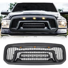 Allinoneparts Front Grille Compatible with 2013-2018 Dodge Ram 1500, 2019-2023 Ram 1500 Classic, Front Bumper Grill with Amber Lights (NO "RAM" LETTER)