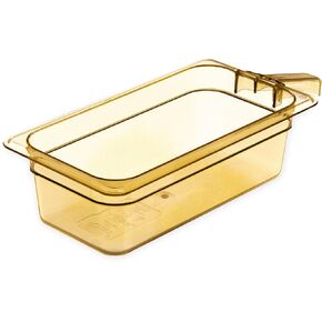 Carlisle FoodService Products 30861H13 StorPlus High Heat Food Pan With 1 Handle, 4" Deep, Third Size, Amber, 1/3 Size (Pack of 6)