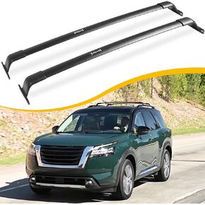 EZREXPM 220LBS Aluminum Cross Bars Roof Rack Fit for 2022 2023 2024 Nissan Pathfinder SV SL Platinum Luggage Rack Crossbar Cargo Carrier (with Raised Side Rails)