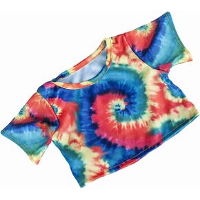 Rainbow Tie Dye Print T-Shirt Top Teddy Bear Clothes Fits Most 14" - 18" Build-a-Bear and Make Your Own Stuffed Animals