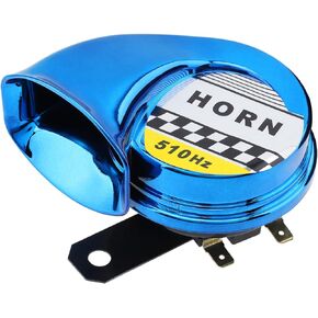 Universal High Tone Snail Air Horn,130DB 510HZ Waterproof Loud Electric Horn for Any 12V Vehicles Motorcycle Scooter Boat Trucks (Black)