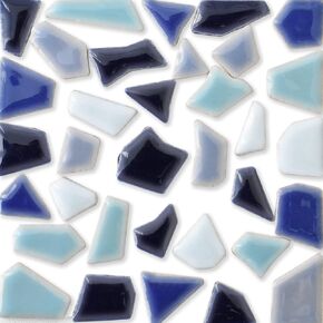 VIOCIWUO Ceramic Mosaic Tiles for Crafts Bulk 200g, Irregular Shape 0.5x2 cm Mosaic Assortment Crafts Supply for DIY Picture Frames Handmade Coasters Art Material Decoration(Mixed Blue)