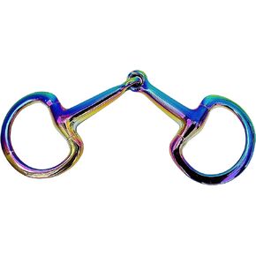 Lenza Horse Single Joint Bits Rainbow Thin Mouth Joint Flat Ring Eggbutt Snaffle Bit