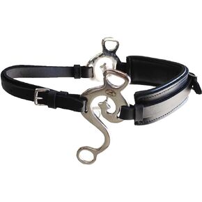 CHALLENGER Horse Leather Short Shank Padded Noseband Training Hackamore Curb Strap 35H66